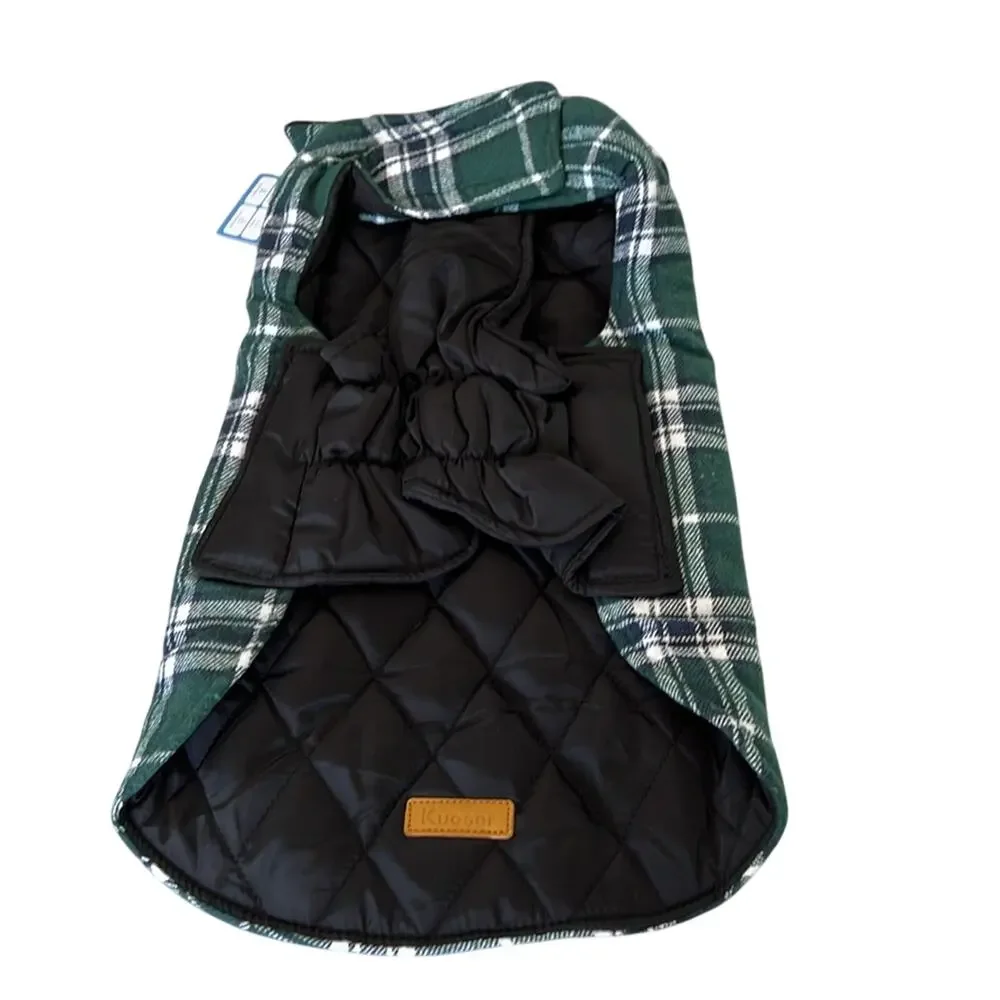 Reversible Quilted and Plaid Dog Jacket Size Medium NWT Flannel